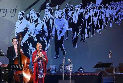 Dee Dee Bridgewater performs at a concert in New Delhi.