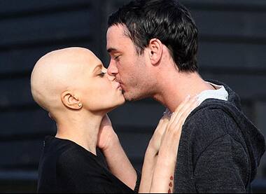 Kiss of a lifetime: Jade Goody kisses would-be-hubby Tweed just before their marriage.