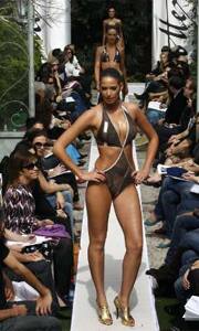 Babes in boldwear: A Gottex 2009 collection during a fashion show in Tel Aviv.