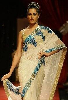 A model wears a creation by Manish Malhotra at the LFW in Mumbai.