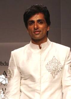 Actor Sonu Sood walks the ramp at LFW.