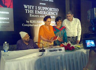 The launch of Khushwant Singh's latest book 'Why I Supported the Emergency'.