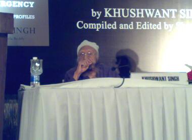 Khushwant Singh in a contemplative mood.