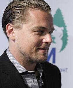 Green-man Leonardo DiCaprio at the Natural Resources Defense Council 20th anniversary gala in Beverly Hills.