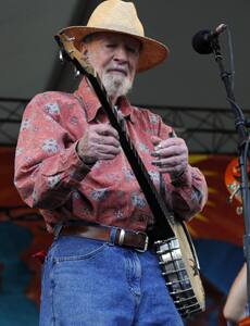 Pete Seeger performs at the New Orleans Jazz and Heritage Festival in New Orleans. The festival features hundreds of acts on 12 stages with headline acts by Bon Jovi, Neil Young, Kings of Leon and Sug