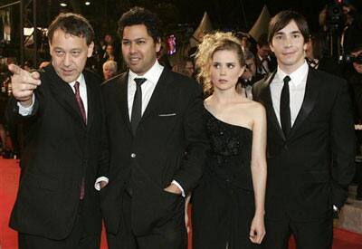 From left, American director Sam Raimi, and American actors Dileep Rao, Alison Lohman and Justin Long during arrival for the screening of the film 'Drag Me To Hell' at the 62nd International film fest