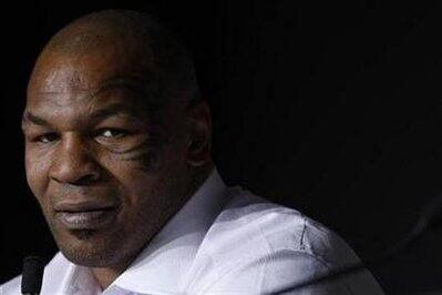 Former world heavyweight boxing champion Mike Tyson attends a news conference for the documentary film 