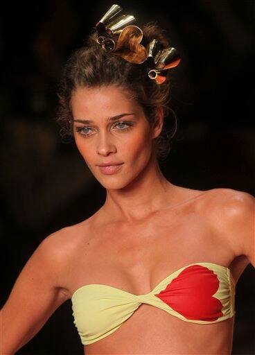 A model wears a design from the Spring-Summer 2009 collection from Brazil's designer Salinas during Rio Fashion Week in Rio de Janeir