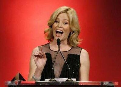 Elizabeth Banks accepts the Face of the Future award at the Women in Film 2009 Crystal and Lucy Awards.