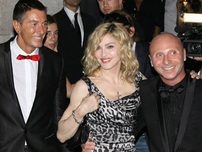 Madonna with Italian stylists Stefano Gabbana and Domenico Dolce in a party as part of her ‘Sticky and Sweet’ tour in Milan.