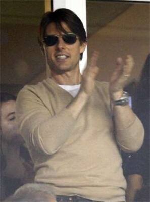 Tom Cruise at a soccer match in California. 