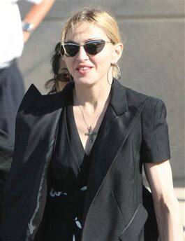 US singer Madonna leaves the Marseille Marignane Airport.