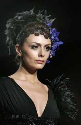 A model displays a creation by Ramesh Dembla at the Bangalore Fashion Week 2009, in Bangalore, India.