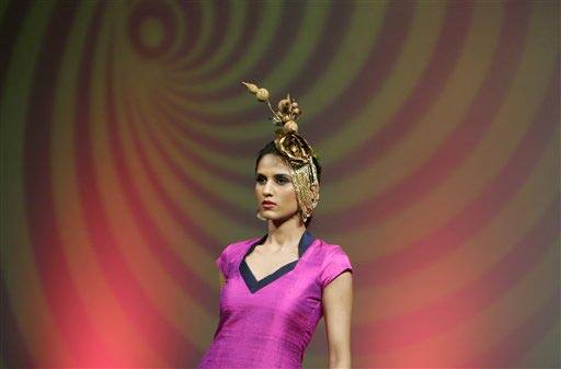 A model displays a creation by Neelam Ashley at the Bangalore Fashion Week 2009 in Bangalore, India.