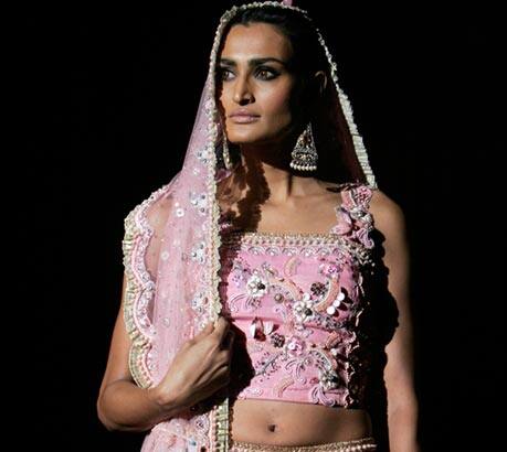 A model presents a creation by Neeru and Harish at the Bangalore Fashion Week 2009, in Bangalore, India.