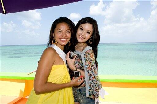 Racine Manley, Miss Guam 2009, and Rachel Kum, Miss Singapore 2009, visit Compass Point restaurant in Nassau, Bahamas to pre-tape a segment for the Miss Universe 2009.