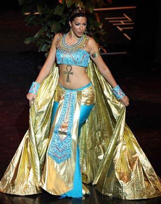 Miss Egypt Elham Wagdi poses during the national costume event in Nassau, Bahamas.