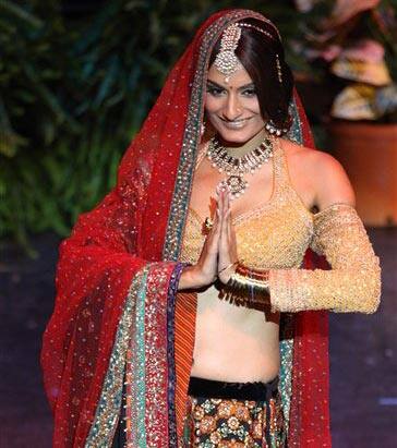 Miss India Ekta Chowdhry poses during the national costume event of the Miss Universe 2009 competition in Nassau, Bahamas, Monday, Aug. 10, 2009.