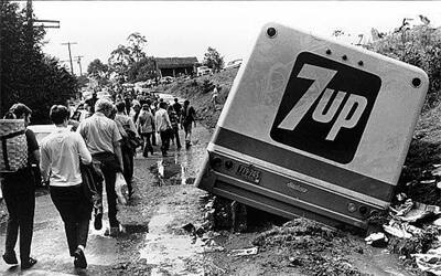 That memorable week in 1969, the rain and the crowd turned the land into a huge stretch of slush.