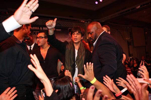 Shah Rukh meets fans after being released by the US security.