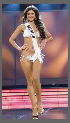 Zeynep Sever, Miss Belgium 2009, competes in the swimsuit segment of the Miss Universe 2009 presentation show at Atlantis, Paradise Island, Bahamas