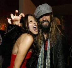 Scout Taylor-Compton poses with Rob Zombie at the premiere of 'Halloween II'. 