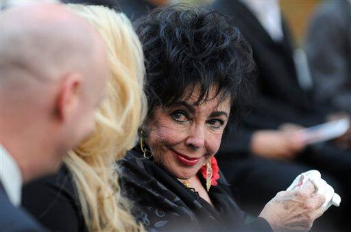 Actress Elizabeth Taylor attends Michael Jackson's funeral service held at Glendale Forest Lawn Memorial Park