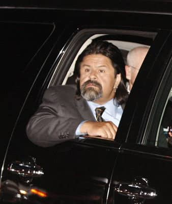 Miko Brando is seen at the conclusion of Michael Jackson's funeral at Forest Lawn Memorial Park in Glendale, Calif.