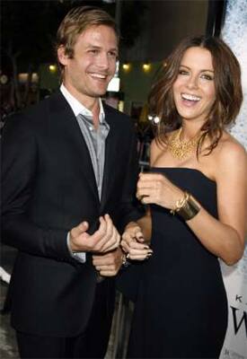 Kate Beckinsale with Gabriel Macht at the premiere of 'Whiteout' in LA.