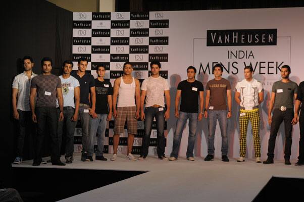 Models on ramp auditioning for the First Van Heusen India Mens Week