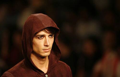 A model presents a creation by designer Ravi Bajaj at the Van Huesen India Mens Week 2009 in New Delhi.