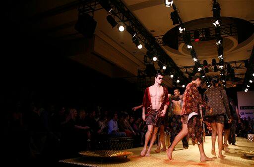 Models wearing creations by designer Rohit Bal at the Van Heusen India Mens Week 2009 in New Delhi, India.