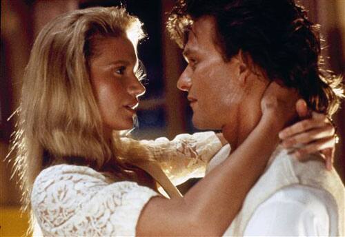 Patrick Swayze, right, and Kelly Lynch are shown in a scene from the film 