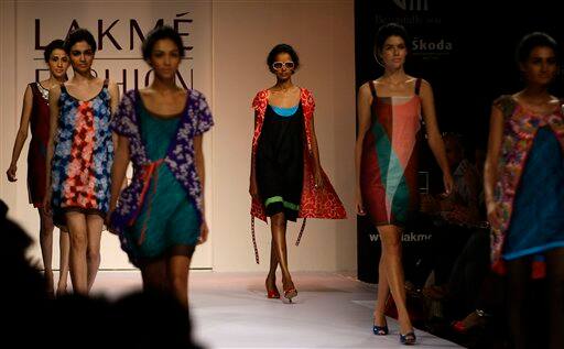 Models showcase designer Nachiket Barve's creations on the second day of the Lakme Fashion Week 2009 in Mumbai, India.