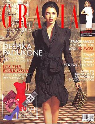 Deepika Padukone reigns in black on the cover of Grazia magazine. 