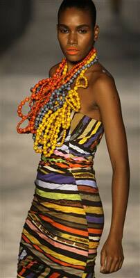 A model wears a creation by designer Paul Smith at London Fashion Week in London