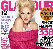 Gwen Stefani looks pretty in pink on the October cover of Glamour magazine.