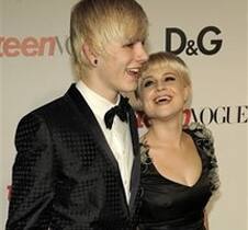 Kelly Osbourne and boyfriend Luke Worrell arrive at the Teen Vogue Young Hollywood Party.