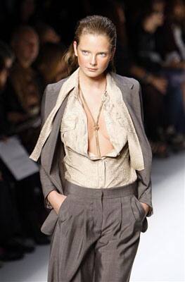 A model wears a creation part of the Max Mara women's Spring/Summer 2010 fashion collection, presented in Milan