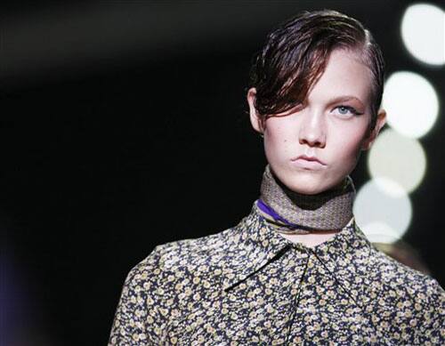 A model wears a creation part of the Roberto Cavalli women's Spring/Summer 2010 fashion collection, presented in Milan