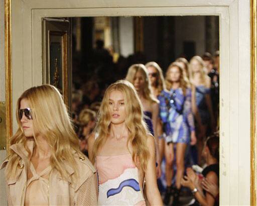 The finale at the Pucci women's Spring/Summer 2010 fashion collection, presented in Milan, Italy.