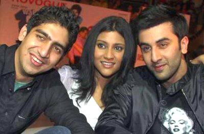 Ranbir Kapoor, Konkona Sen Sharma and Ayan Mukerji at a promotional event for 'Wake Up Sid'. 