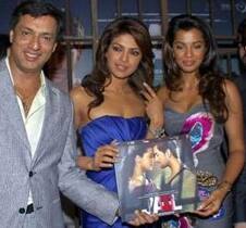 Mughda Godse, Priyanka Chopra and director Madhur Bhandarkar pose for a picture during the music launch ceremony of their forthcoming movie ‘Jail’ at a multiplex in Mumbai.