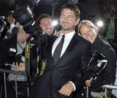 Gerard Butler spotted at a event in Hollywood. 