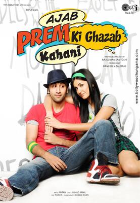 Katrina Kaif and Ranbir Kapoor on the poster of their upcoming flick 'Ajab Prem Ki Khazab Kahani'. 