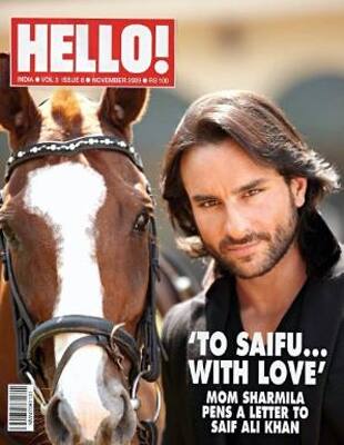 Saif Ali Khan flaunts his royal passion for horses on the cover of Hello. 