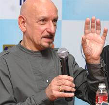 Ben Kingsley adresses a press conference at IFFI.