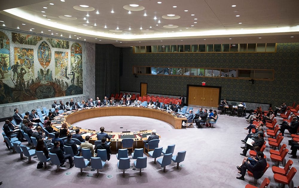 The U.N. Security Council convenes on the worsening situation in Gaza at United Nations headquarters.