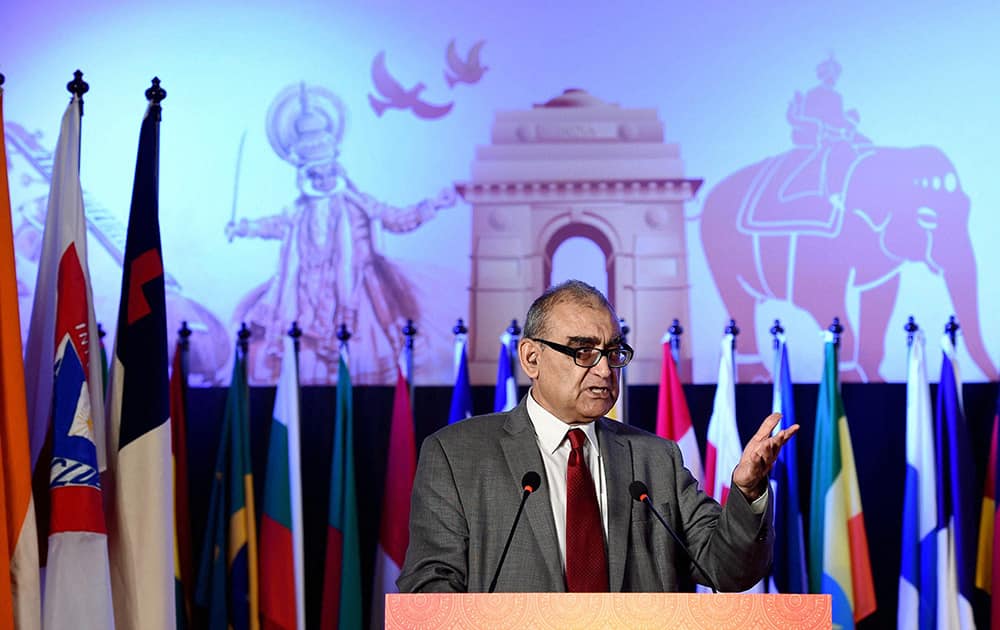 Press Council of India Chairman Markandey Katju delivering the inaugural address at the inauguration function.