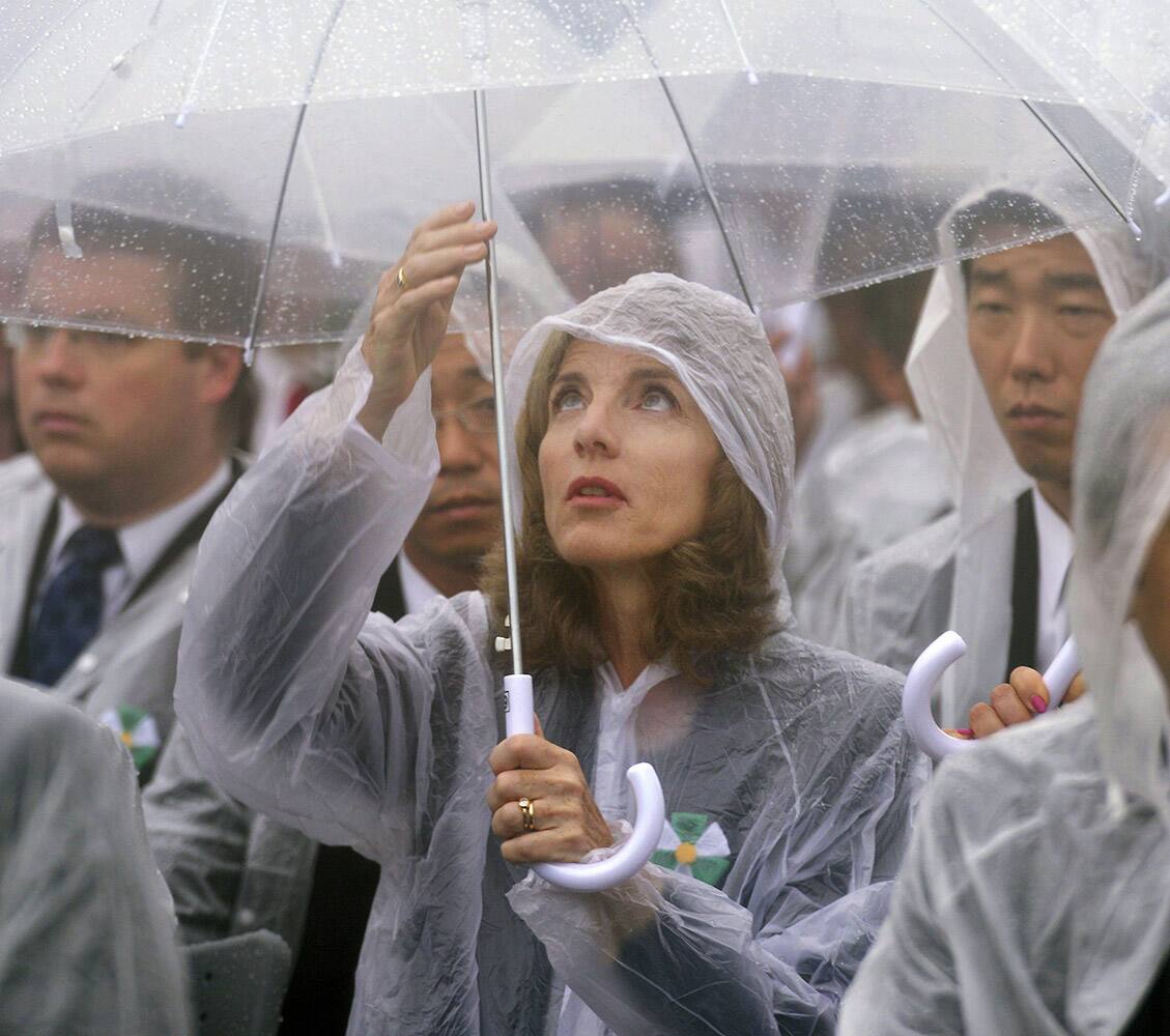 US Ambassador to Japan Caroline Kennedy, center, attends a ceremony at the Hiroshima Peace Memorial Park in Hiroshima, western Japan. Japan marked the 69th anniversary Wednesday of the atomic bombing of Hiroshima.